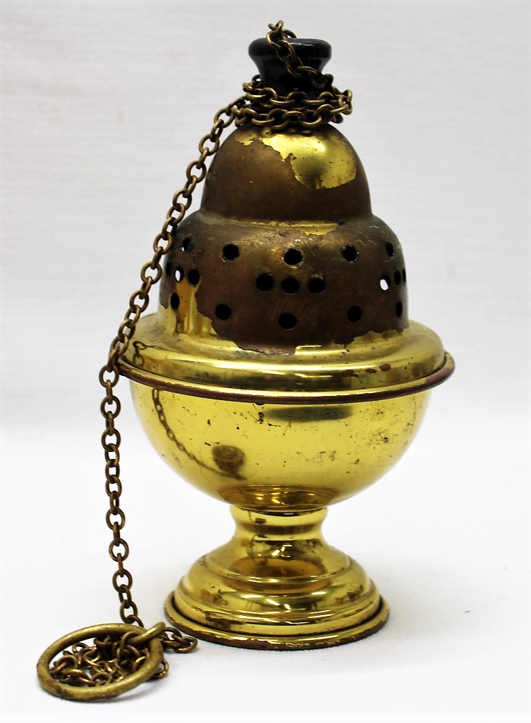 Antique Brass deals Censer Incense Burner Single Chain