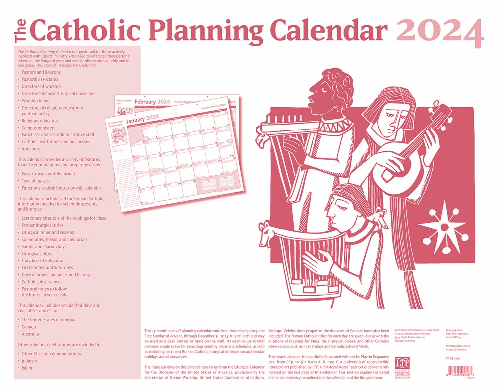 The Catholic Planning Calendar 2024 PC24 Large Catholic Desk